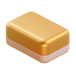 Gold Tin Box Icon - Premium 3D Storage Container