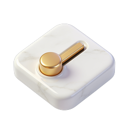 Luxury Gold Toggle Switch on Marble Base Icon