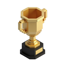 Gold Trophy Icon - 3D Isometric Award Design