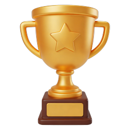 Gold Trophy Star Award Icon for Champions