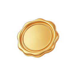 Gold Wax Seal Icon - Premium 3D Luxury Badge