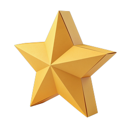 Golden 3D Geometric Star Icon - Premium Achievement Symbol