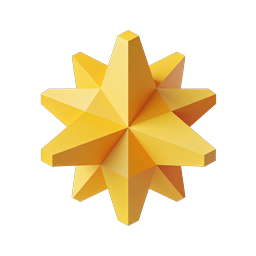 Golden 3D Star Icon - Premium Geometric Starburst Design