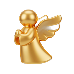 Icona 3D Angelo Dorato - Design Spirituale Premium