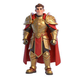 Golden Armor Knight 3D Character Icon