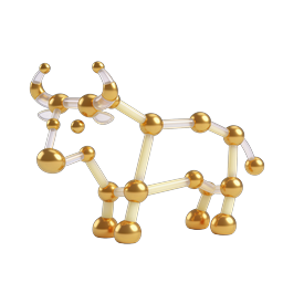 Golden Bull 3D Sculpture Icon - Premium Metallic Art