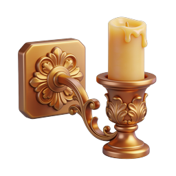 Ornate Golden Candle Sconce Wall Light Icon