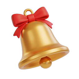 Golden Christmas Bell Icon - Festive Holiday Decoration