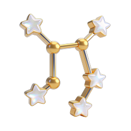 Golden Constellation Stars Icon - Celestial 3D Design