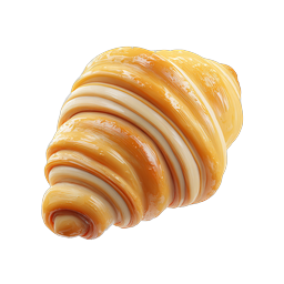Golden Croissant 3D Icon - Premium Bakery Asset