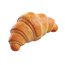 Icona 3D di Croissant Dorato - Appena sfornato