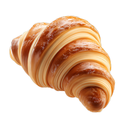 Golden Croissant Icon - Realistic 3D French Pastry