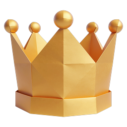 Golden Crown Icon - Premium Royalty 3D Symbol