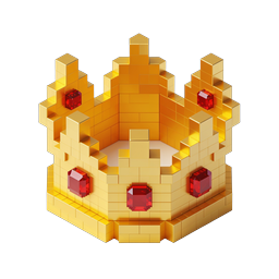 ไอคอน 3D มงกุฎทองคำแบบ Isometric - สัญลักษณ์ระดับพรีเมียมของราชวงศ์