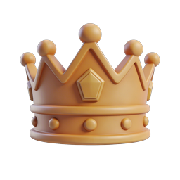 Golden Royal Crown 3D Icon - Premium Luxury Symbol