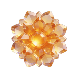 Golden Crystal Flower Gemstone Icon | Luxury Jewelry Design