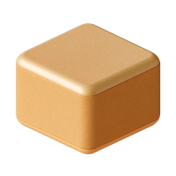 Golden Isometric Cube Icon - Premium 3D Box Design