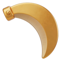 Goldene gekrümmte Klinge Icon - 3D Fantasy-Waffe