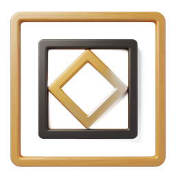 Premium Golden Diamond Emblem 3D Icon