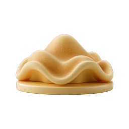 Golden Dumpling 3D Food Icon - Clay Style Illustration