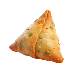 Ícone 3D de dumpling dourado | gyoza e culinária asiática