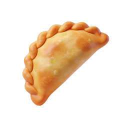 Golden Empanada 3D Icon | Stuffed Pastry Food Graphic