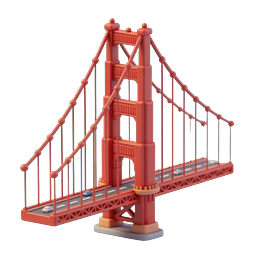 Icône stylisée du Golden Gate Bridge pour thèmes de transport