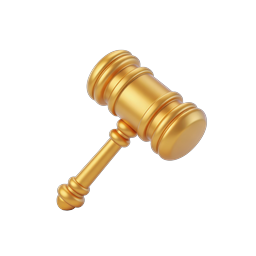Golden Gavel Icon - 3D Rendered Justice Symbol