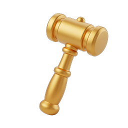 Golden Gavel Icon - 3D Rendered Justice Symbol