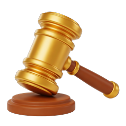Golden Gavel Icon - 3D Legal Justice Symbol