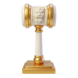 Golden Gavel Icon - Justice & Legal Authority Symbol