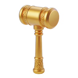 Elegant Golden Gavel Icon for Legal Use