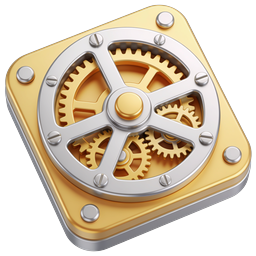 Golden Gear Icon - Premium 3D Mechanical Settings Design
