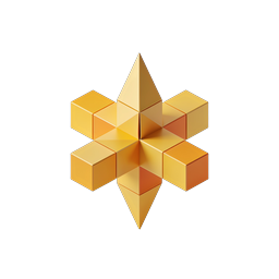 Golden Geometric Cube Icon - Premium 3D Logo Design