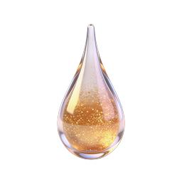 Golden Glass Droplet Icon - Luxury Liquid Essence