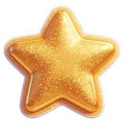 Golden Glitter Star Icon - Premium Achievement Badge