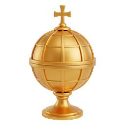 Golden Globe with Cross Religious Icon - Sacred 3D