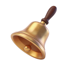 Goldenes-Handglocke-Icon – Premium-3D-Rendering
