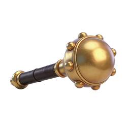 Golden Hand Mirror Icon - Luxury 3D Render