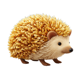 Golden Hedgehog 3D Render Icon - Cute Wildlife
