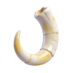 Golden Curved Horn 3D Icon - Realistic Render