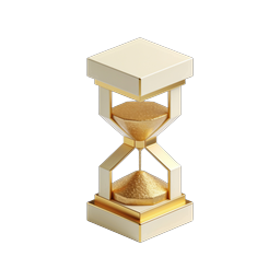 Golden Hourglass Icon - Elegant 3D Time Symbol
