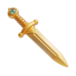 Golden Jewel Dagger Icon - Fantasy Weapon 3D