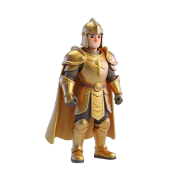 Golden Knight Guardian Character Icon - Fantasy Hero