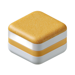Golden Layered 3D Cube Icon | Glossy Isometric Design