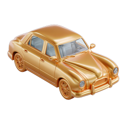 黄金の高級車アイコン - 3D アイソメトリック プレミアムビークル