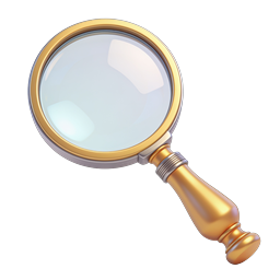 Golden Magnifying Glass Icon - Premium 3D Search Symbol