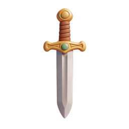 Ícone 3D de Espada Medieval Dourada para Jogos de Fantasia