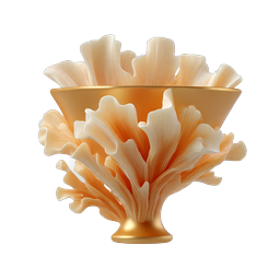 Golden Bowl with Fresh Oyster Mushrooms Icon