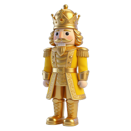 Golden Nutcracker King Christmas Character Icon